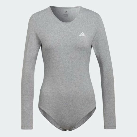 Adidas Essentials Studio Bodysuit Grey Size Medium NWT - Picture 1 of 12